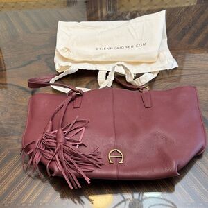 Etienne Aigner Plum Shoulder Bag with Tassel